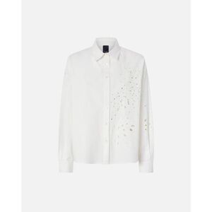 PINKO Women's White Cotton Shirt with Lace and Sequins Women WHITE T-Shirts &